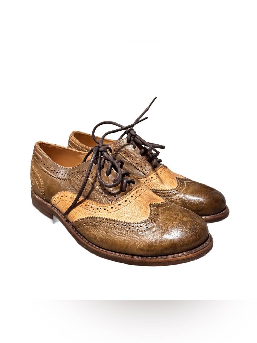 Bed Stu Lita Oxford Women's 7.5 Wingtip Cobbler Distressed Leather Brogue Shoes - Picture 3 of 7